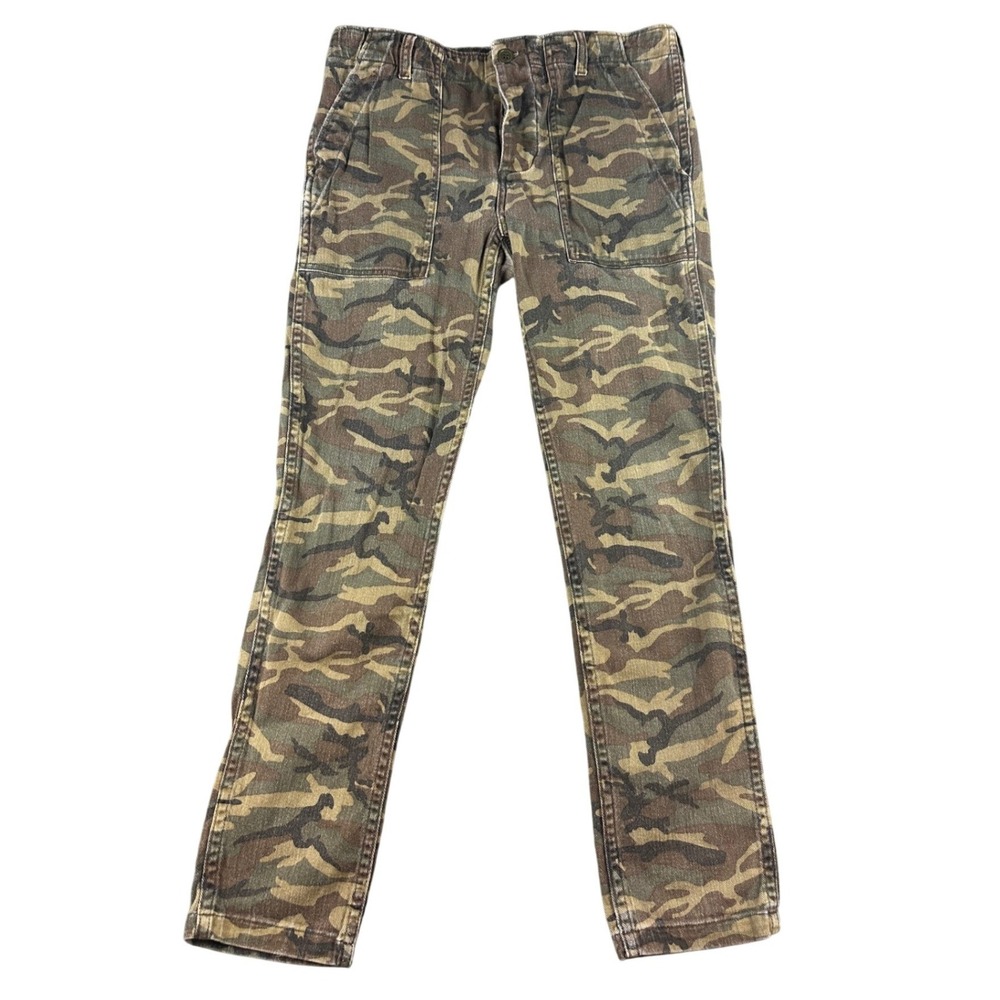 NLST Jeans‎ Women 27 Green Camouflage Camo Japanese Fabric Button Fly Pockets